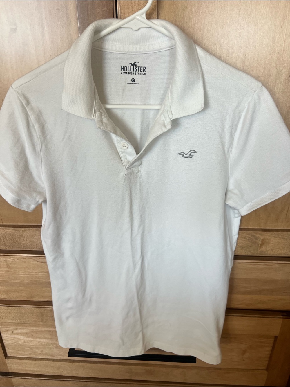 Hollister Men’s White Polo with Subtle Logo